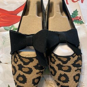 Skechers Leopard Pattern Flats with Black Bow